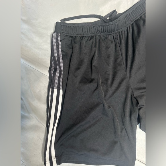 Adidas Men's Black and White Striped Athletic Shorts - Picture 4 of 13